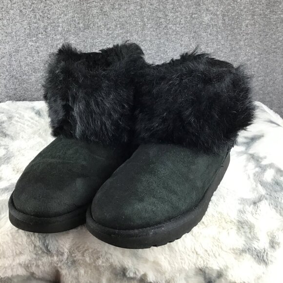UGG Monster Ankle Hairy Women's Short Suede Boots Size 10 - Picture 3 of 12